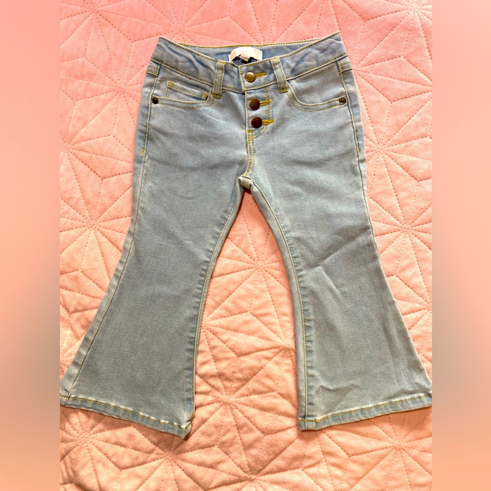 GB toddler girls stretch denim button fly flare jeans size 2T